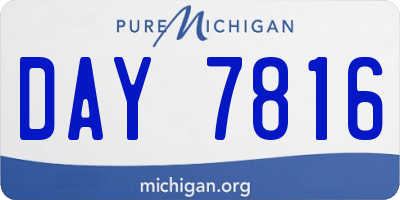 MI license plate DAY7816