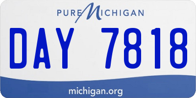 MI license plate DAY7818