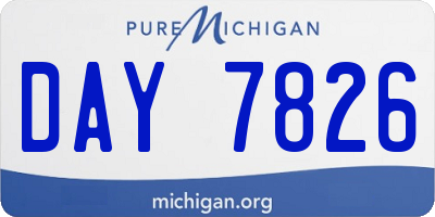 MI license plate DAY7826