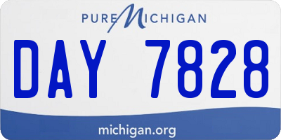 MI license plate DAY7828