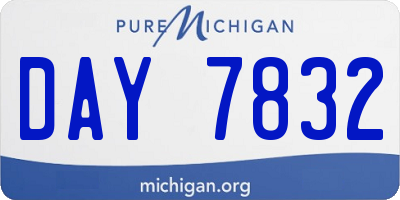 MI license plate DAY7832