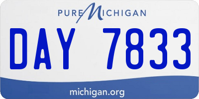 MI license plate DAY7833