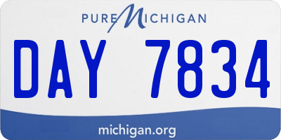 MI license plate DAY7834