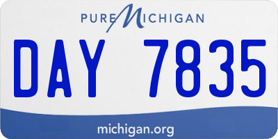 MI license plate DAY7835