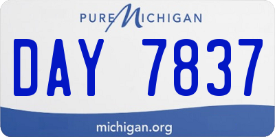 MI license plate DAY7837