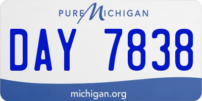 MI license plate DAY7838