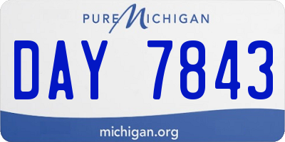 MI license plate DAY7843