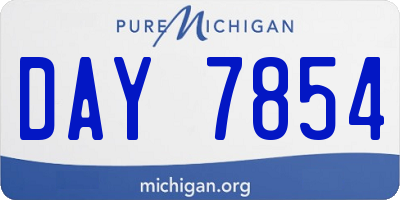 MI license plate DAY7854