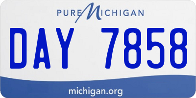 MI license plate DAY7858
