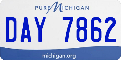 MI license plate DAY7862