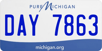 MI license plate DAY7863