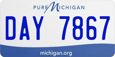 MI license plate DAY7867