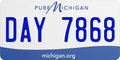 MI license plate DAY7868