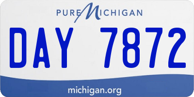 MI license plate DAY7872
