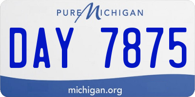 MI license plate DAY7875