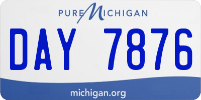 MI license plate DAY7876