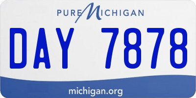 MI license plate DAY7878