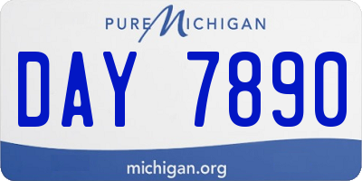 MI license plate DAY7890