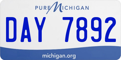 MI license plate DAY7892