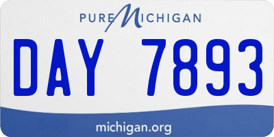 MI license plate DAY7893