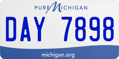 MI license plate DAY7898