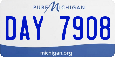 MI license plate DAY7908