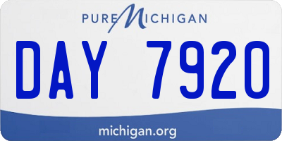 MI license plate DAY7920