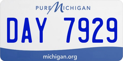 MI license plate DAY7929