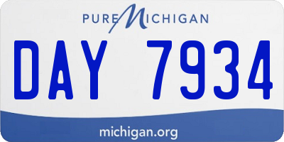 MI license plate DAY7934