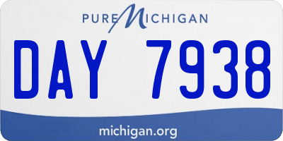 MI license plate DAY7938