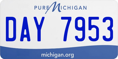 MI license plate DAY7953