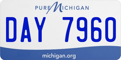 MI license plate DAY7960