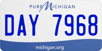 MI license plate DAY7968