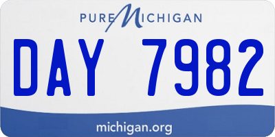 MI license plate DAY7982