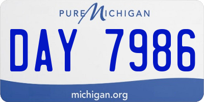 MI license plate DAY7986