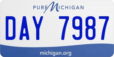 MI license plate DAY7987
