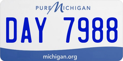 MI license plate DAY7988