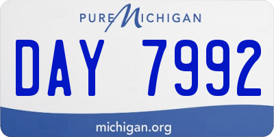 MI license plate DAY7992