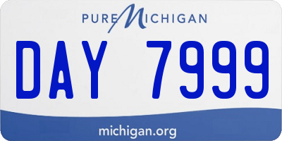 MI license plate DAY7999