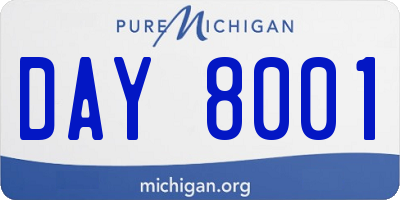 MI license plate DAY8001