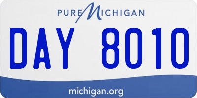 MI license plate DAY8010