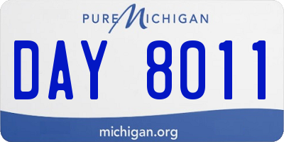 MI license plate DAY8011