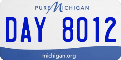 MI license plate DAY8012
