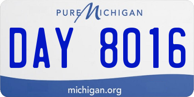 MI license plate DAY8016