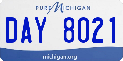 MI license plate DAY8021