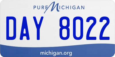 MI license plate DAY8022