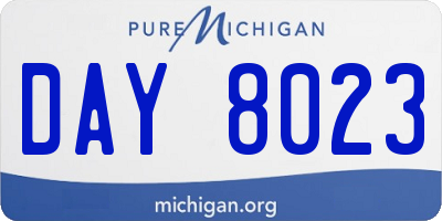 MI license plate DAY8023