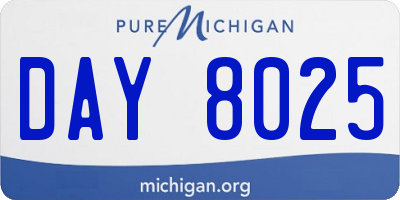 MI license plate DAY8025
