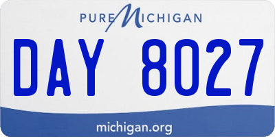 MI license plate DAY8027