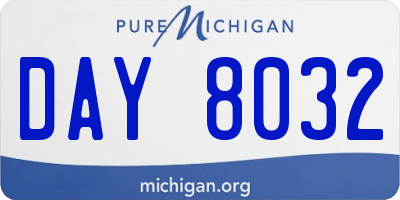 MI license plate DAY8032
